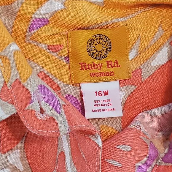 Ruby Road Lightweight Jacket Size 16W Orange/Pink/Purple/White W/Embellishments - Picture 6 of 7